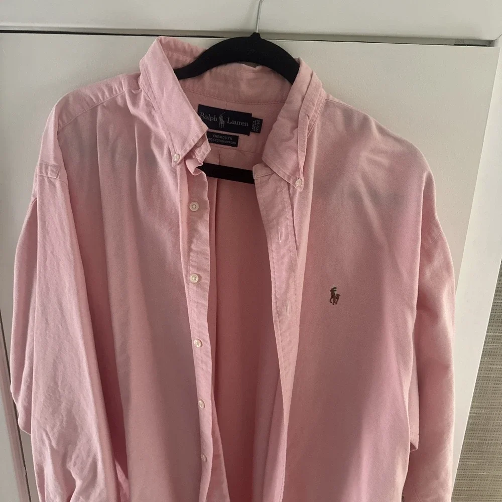 Polo Ralph Lauren Men's Solid Yarmouth Dress Shirt Size 17.5/34 Long Sleeve